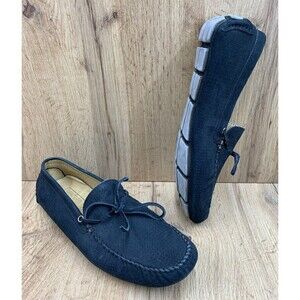 Mercanti Fiorentini Driving Moccasin Shoes Men 9.5 M Black Suede Leather MF 1901